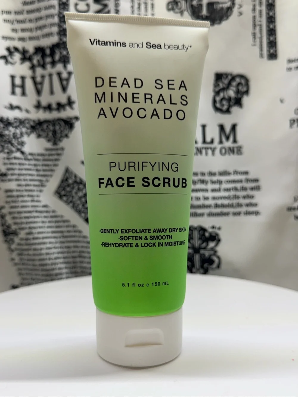 Dead Sea Minerals Avocado Purifying Face Scrub with headband